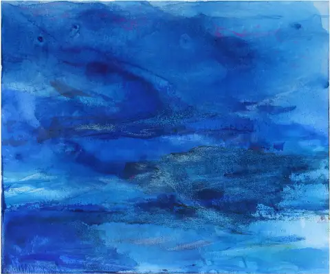 Farbe Blau (Aquarell, blau)