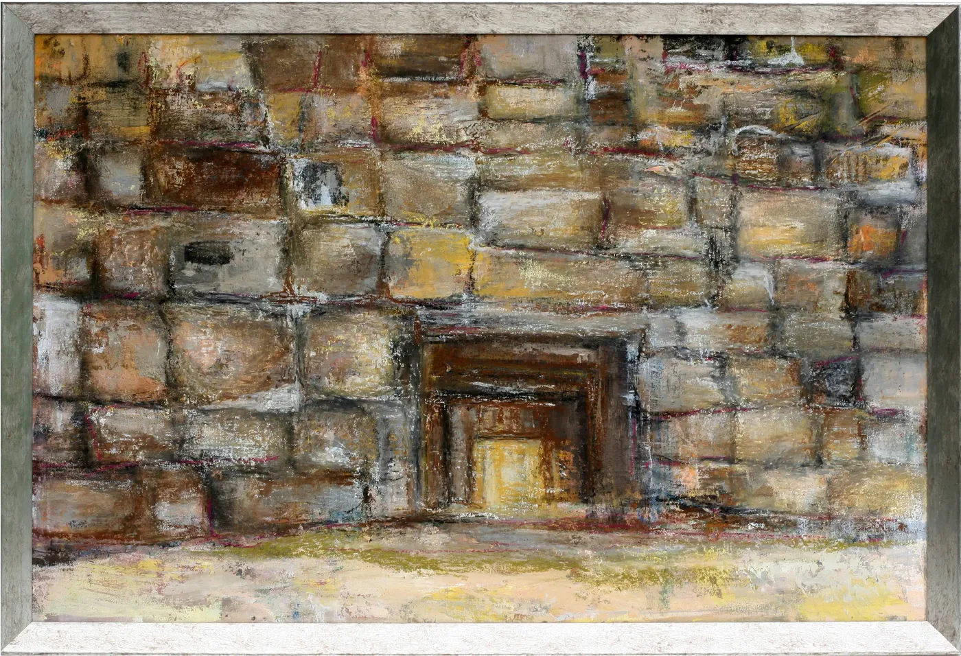 Steinwand mit Eingang