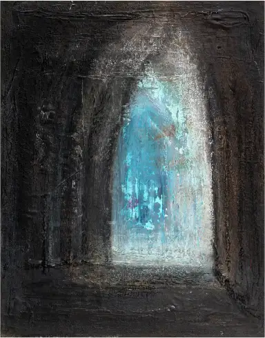 Durchgang 1 - Eine atmosphärische Darstellung in Mischtechnik.