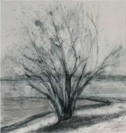 Ufer - Eine atmosphärische Darstellung in Acryl auf Gipsgrund.