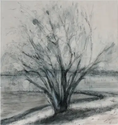 Ufer - Eine atmosphärische Darstellung in Acryl auf Gipsgrund.