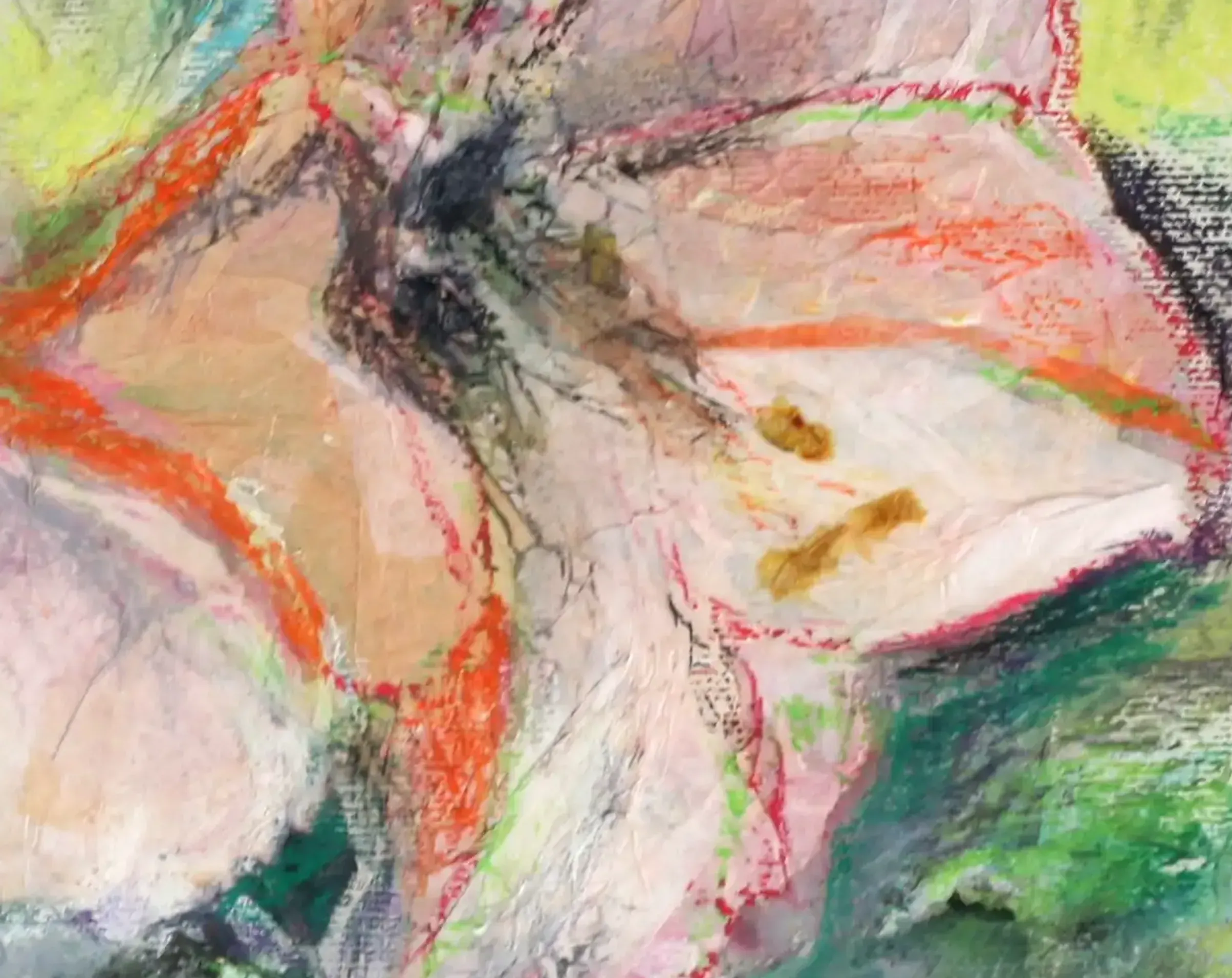 A detailed acrylic painting of an Amaryllis flower with expressive brushwork. (2)