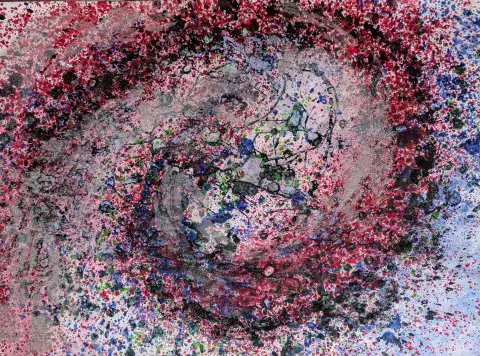 Mit Sogkraft - Eine ausdrucksstarke Darstellung in Mischtechnik.